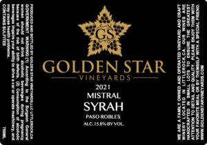 GSV 2021 Syrah Mistral label